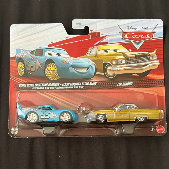 Mattel Cars Lightning McQueen and Tex Dinoco Set - Blue and Gold - Picture 1 of 2